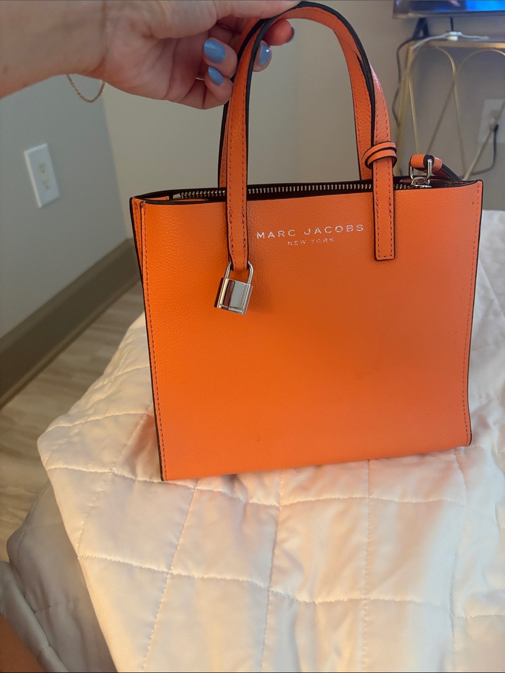 Marc Jacobs Orange Pebbled Leather Mini Satchel